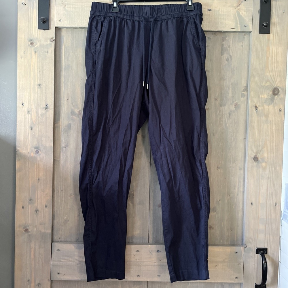 Pact Navy Blue Daily Twill  Drawstring Organic Cotton Drawstring Pants size L